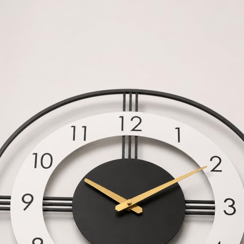 Image of Auromin Unique Wall Clock for Living Room Stylish | Big Size Modern Style Decorative Wall Watch for Home, Hall, Bedroom & Office | Premium Fancy Wall Clock for Living Room Wall Decor