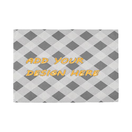 Juego de 6 manteles individuales de corcho a cuadros grises personalizados de PVC, impermeables, juego de 6, 12 x 18 pulgadas, para mesa de comedor Redondo