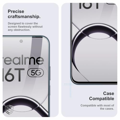 Image of Military-Grade Gorilla Tempered Glass For Realme 16T and Realme P4R (6.81 Inch) With Installation Kit | Edge to Edge Coverage | Black
