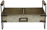 Better & Best 1402480 Jardinera gris rectangular de 2 macetas con patas de hierro, color: gris