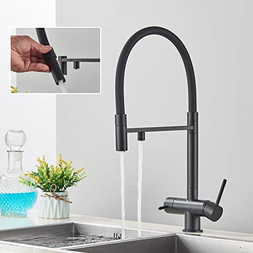 Robinet mitigeur pivotant flexible en laiton massif pour évier de cuisine - 3