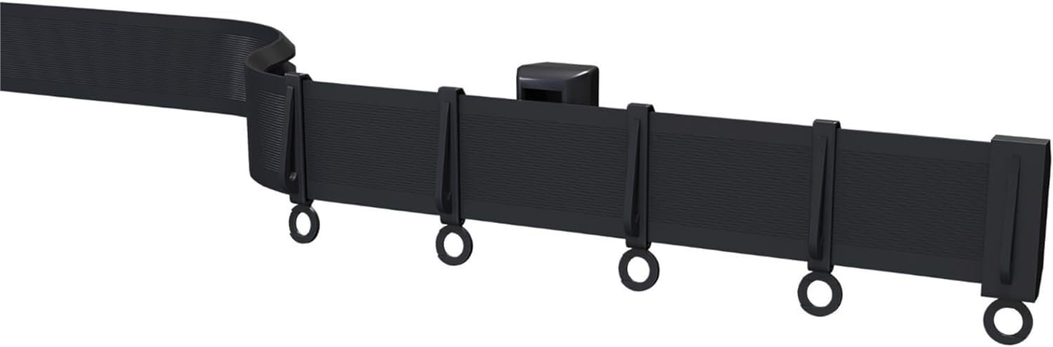 Streamline PVC Black 350cm (137") Bendable Straight & Bay Window Coiled Curtain Track Set
