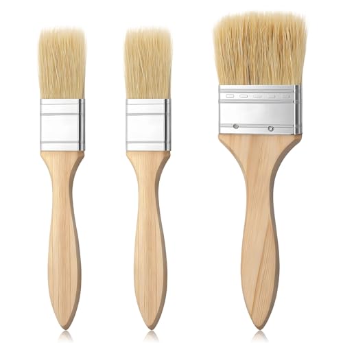 3 Stück Backpinsel Naturborsten, Küchenpinsel Aus Naturborsten, Pinsel Für Lebensmittel, Lebensmittelpinsel Set, Lebensmittel Pinsel Für Kuchen, Grill, öl, Butter, Ei, Soße 20 X 4.5cm, 18 X 2.4cm