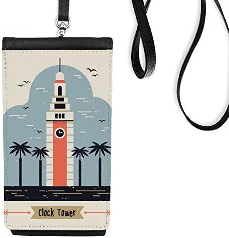 DIYthinker Hong Kong Clock Tower Art Deco Gift Fashion Phone Wallet Purse Hanging Mobile Pouch Black Pocket image 2