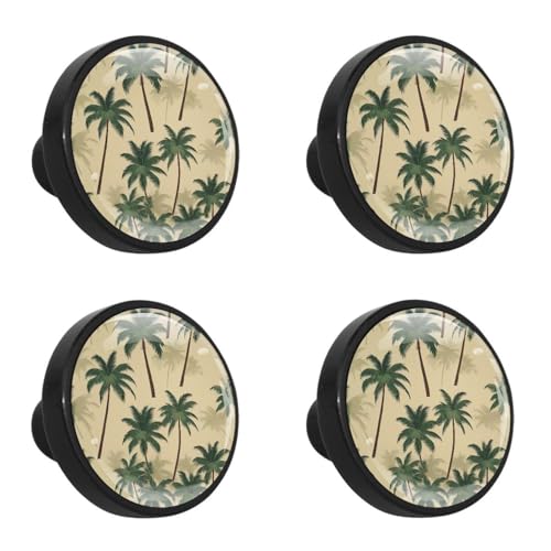 NUEAHEDN 4 Pieces Dresser Knobs for Drawer Leaf Kitchen Cabinet Knobs Round Door Pull Handle for Home Nursery Furniture Cupboard