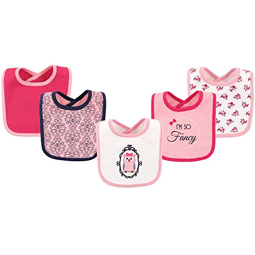 Image of Hudson Baby Unisex Baby Cotton Bibs, Fancy Owl, One Size