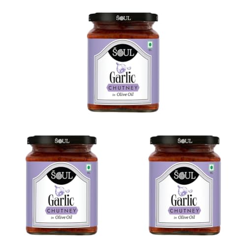 Image of ADF Soul Garlic Lovers' Delight | Made in 100% Olive Oil | Our Best-Selling Spicy & Bold Indian Chutney with Real Garlic and Hand-Crafted masalas | Perfect with Snacks & Meals |275g. (Pack of 3)