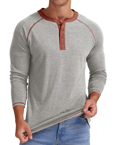 Image of Sailwind Mens Henley Long /Short Sleeve T-Shirt Cotton Casual Shirt