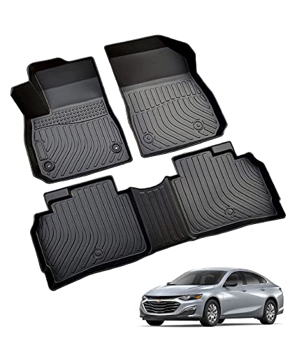Landrol Car Floor Mats Replacement for Chevrolet Chevy Malibu 2016-2022 Heavy Duty Liner Custom Fit All Weather Protection Carpets Coverage Waterproof Durable Odorless Black