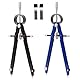 SUJEBKC 2 Stück Zirkel Set Metall Schnellverstellzirkel Schulzirkel mit Mitteltriebspindel und Ersatzminen Schnellkompass Geometriezirkel Professionelle Geometrie Zirkel Set