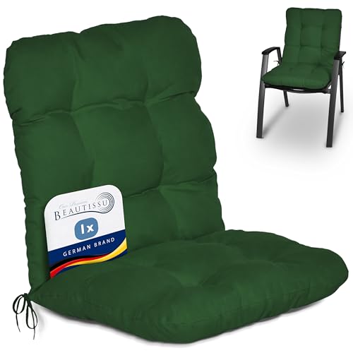 Beautissu Coussin Exterieur Jardin Flair NL - Coussin Chaise Jardin pour Chaise, Fauteuil ou transat de Jardin, terrasse ou Balcon - 100x50x8cm - Dossier...