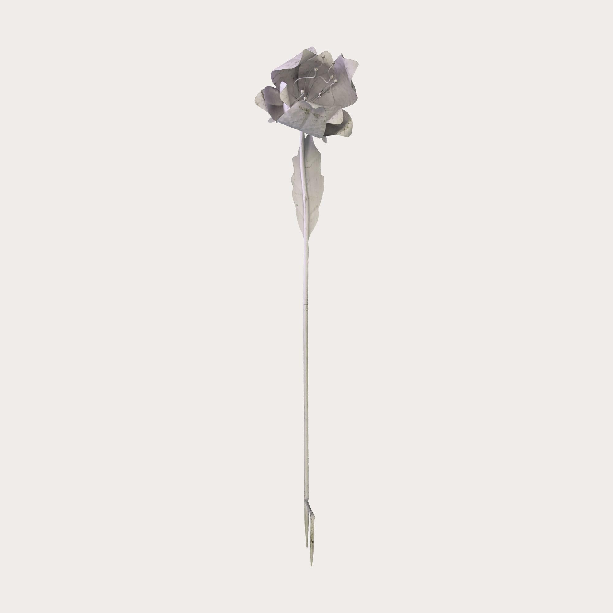 Tienda - Flor de Loto, fabricada en hierro, color blanco, en posición vertical, ideal para jardín de la planta, maravento, escultura maravento, decoración de jardín (flores). Decoración