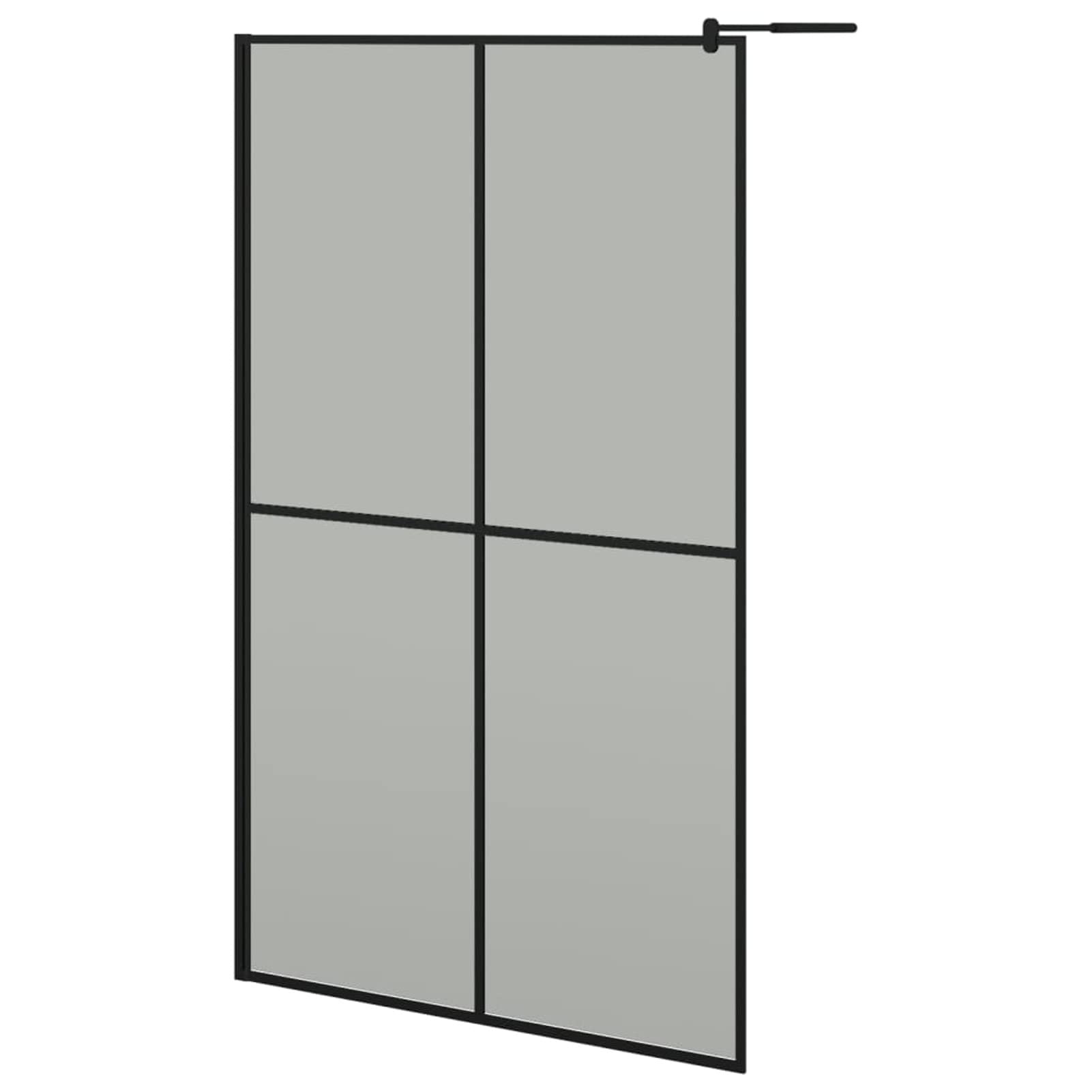 Mampara Ducha con Estante Vidrio ESG y Aluminio Negro 118x195cm, Mampara Bañera, Mampara Baño Ducha, Cabina De Ducha, Mampara Baño