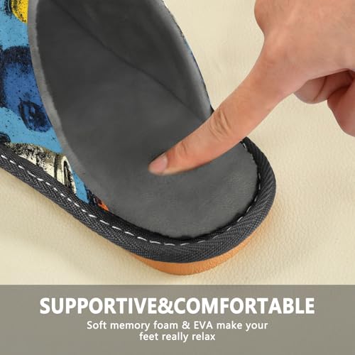 House Slippers Cup Pattern Print, Outdoor Indoor Unisex Rubber Sole Memory Foam 4-54