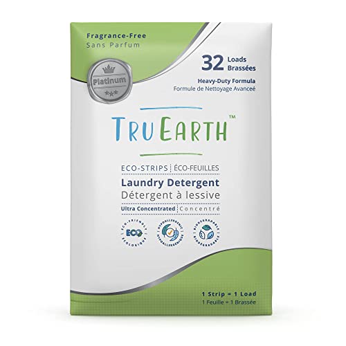 Tru Earth Platinum Hypoallergenic, Readily Biodegradable Laundry Detergent Sheets/Eco-Strips for Sensitive Skin, 32 Count (Up to 64 Loads) - Fragrance-Free Tru Earth Platinum Hypoallergenic, Readily Biodegradable Laundry Detergent Sheets/Eco-Strips for Sensitive Skin, 32 Count (Up to 64 Loads) - Fragrance-Free