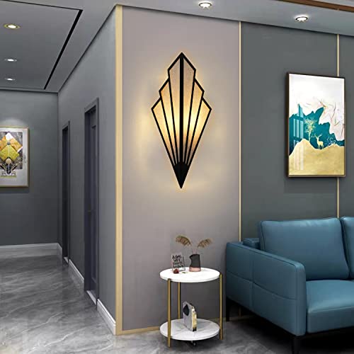 Zlveidens 2 Pack Wall Sconces, Modern Wall Lamps，Black Wall Sconce，Plug In Or Hardwired Indoor Wall Lights, Art Deco Lighting Fixture,For Bedroom Living Room Bathroom Dining Bedside ，E12 Socket #TOP7