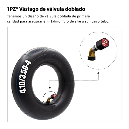 1PZ T4W-X02 2x Cámaras de aire 4.10/3.50-4 para ruedas de Carretilla Carro de jardín Tractor Cortacésped Mini Quad, Para Neumatico 3.50-4 4.10-4