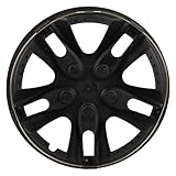 ECCPP Set of 4 12 Inch OEM Replacement Corrosion-Free & Sturdy Full Heat & Impact Resistant Grade Black Metallic Steel Hubcaps