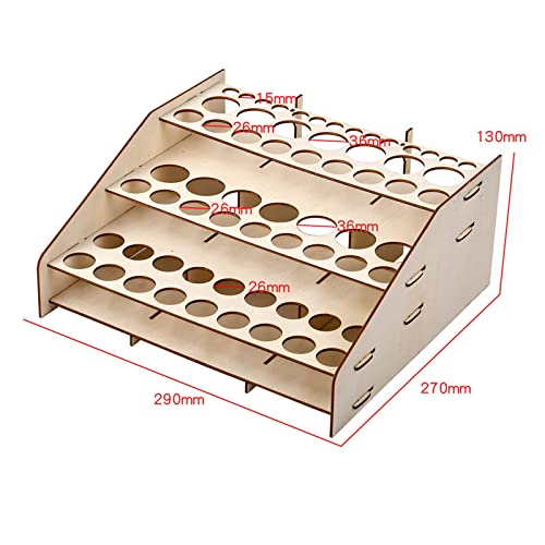 Plateau de rangement module à bouteilles et support pinceaux bois - 4