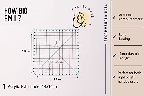 Not Overpriced T-Shirt Alignment Transformation Ruler 14x14inches. Turn Any Old T Shirt Into a Quilt Full of Memories. by Andrea Miani. Tshirt Transfer Centering Tee Shirts Square Quilting Template.