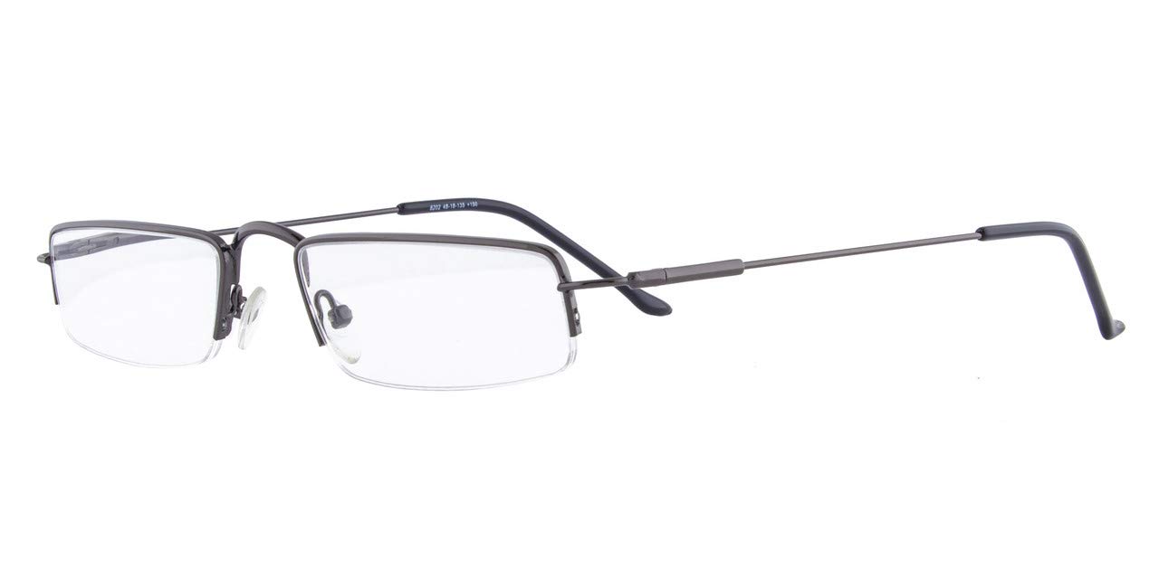 Visions India Unisex Rectangle Gray Supra Power Reading Glasses (+1.00, C03, 6202)