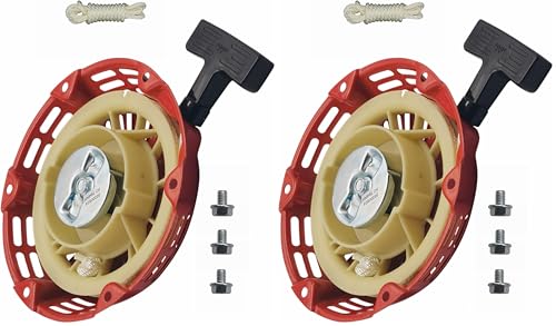 YAMAKATO Champion Generator Pull Start Assembly w/Pull Cord for Honda GX160 GX120 GX200 Recoil Starter ETQ All Power Gentron Predator Ghost 159cc 196cc 200cc 212cc 224cc Engines Red OEM (Pack of 2)