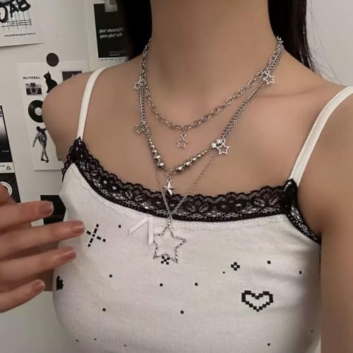 Vurotry Silver Star Necklace Star Pendant Necklace Fashionable And Avant Stacking Stars Necklaces Pentagram Necklace Can Be Worn By Both Men And Women Jewelry (silver1) by Vurotry - Used condition - Image 4