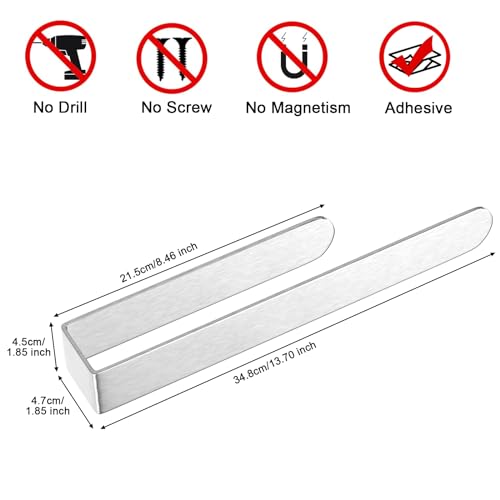 Image of HUFEEOH Hand Towel Holder, Self Adhesive Towel Bar Towel Holder for Kitchen Cabinet, Stainless Steel Bath Towel Holder Stick on Wall