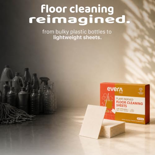 Image of 120 Floor Cleaning Sheets,Equivalent to 4L Liquid,Lemongrass,Tough on Grease,Baby & Pet Safe Floor Cleaner Liquid Alternative,Plant Derived Natural Cleaner,Phenyl Free Floor Cleaning