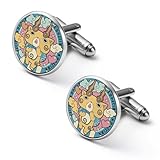 カフス 妖怪ウォッチ カフスボタン メンズ 2個セット カフスボタン カフリンクス 円型 シャツ飾 おしゃれ アクセサリー シンプル ビジネス 紳士 結婚式 日常仕事 就職祝い プレゼント 1.7cm