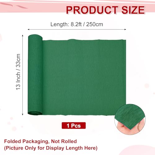 Image of MECCANIXITY Crepe Paper Roll 8.2ft Long 13 Inch Wide for Wedding Ceremony Various Large Festivals Decoration, Ink Green