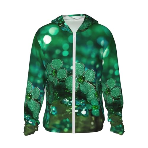 Veste à capuche outdoor UPF 50+ veste de randonnée légère vert scintillant
