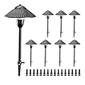 ZUCKEO 5W Low Voltage Landscape Pathway Lights, 12-24V Aluminum Outdoor LED Landscape Lighting, 3000K Waterproof Wired Path Light for Yard Garden Patio, 8Pack Connectors