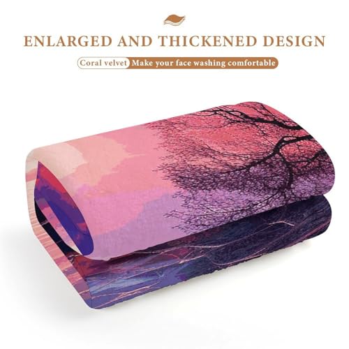Serviette de bain séchage rapide super douce couleur violet coucher de soleil