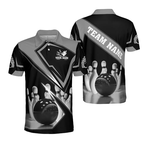Ligthuy Personalized Name Bowling Polo Shirts 3D for Men and Women, Bowling Shirt, Bowling Shirts for Men Team Bowling Shirt2
