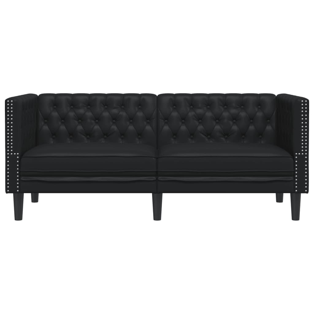 vidaXL Divano Chesterfield Nero in Similpelle