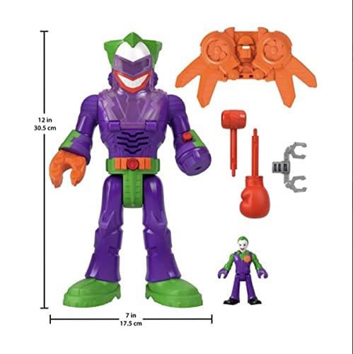 Imaginext DC Super Friends, Robô do Coringa Insider & LaffBot de 30 cm com Luzes, Sons e Figura, Par
