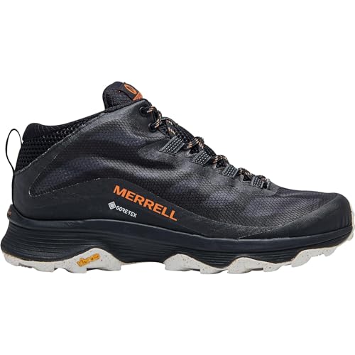 Merrell Moab Speed Mid GTX-Black/Asphalt, Men's Trainers, Black/White, 7.5 UK