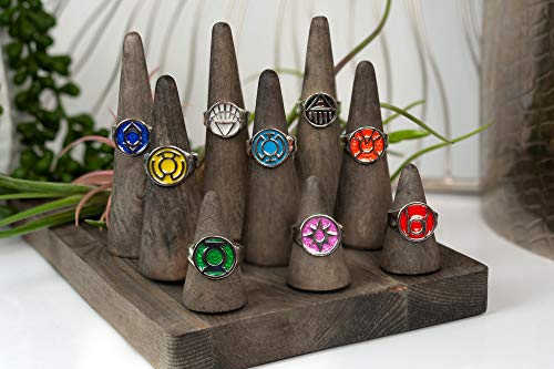 Image of DC Comics Green Lantern Power Rings Emotional Spectrum | Includes 9 Adjustable Rings Featuring Each Emotion