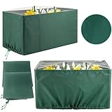 2パック 長さ43インチ x 幅16インチ x 高さ22インチ 冬用植物カバー – 霜&凍結保護ジャケット、透明なトップ付き、3.5オンス/ヤード2フィートの厚いフロストクロス 引き紐付き 屋外の低木、樹木、鉢植えの植物用