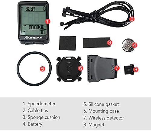 dsfen Waterproof Bicycle Speedometer Wireless Bike Computer Rainproof LCD Display Multifunctional Cycling Odometer Temperature Calorie Counting User A/B Recorder