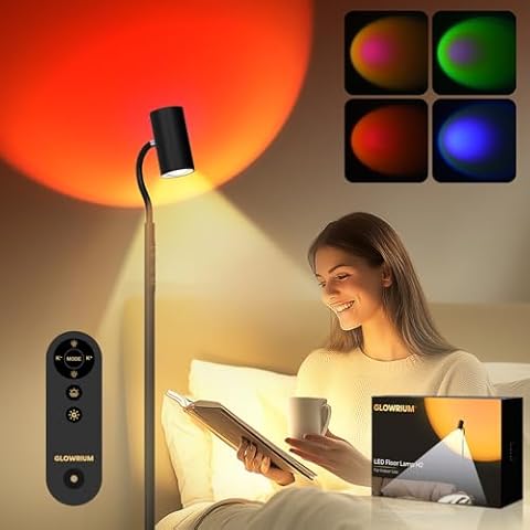 GLOWRIUM-H2 Bright LED Floor Reading lamp,Dual-Sided Lighting Tall lamp, 5 Mode Mood Light, Adjustable Brightness， Remote & Touch Control,Standing lamp for Living Rooms, bedrooms & Offices Cover