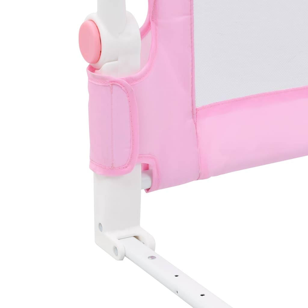 vidaXL Sponde Letto per Bambini Pieghevoli Barriera di Sicurezza per la Nanna Rosa 180x42 cm in Rete in Poliestere Tubi in Metallo