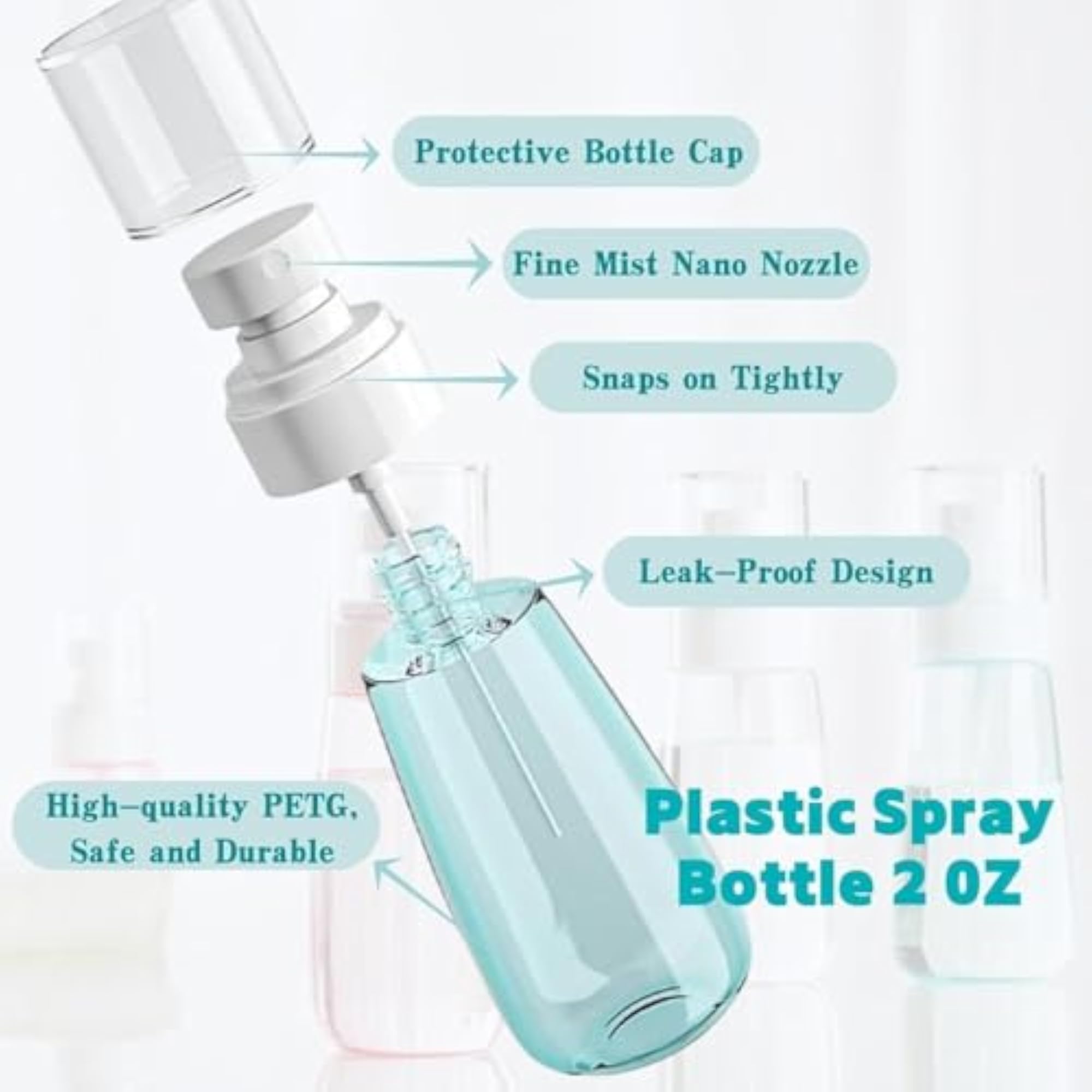 Small Spray Bottle for Hair Mist, 100ml Refillable