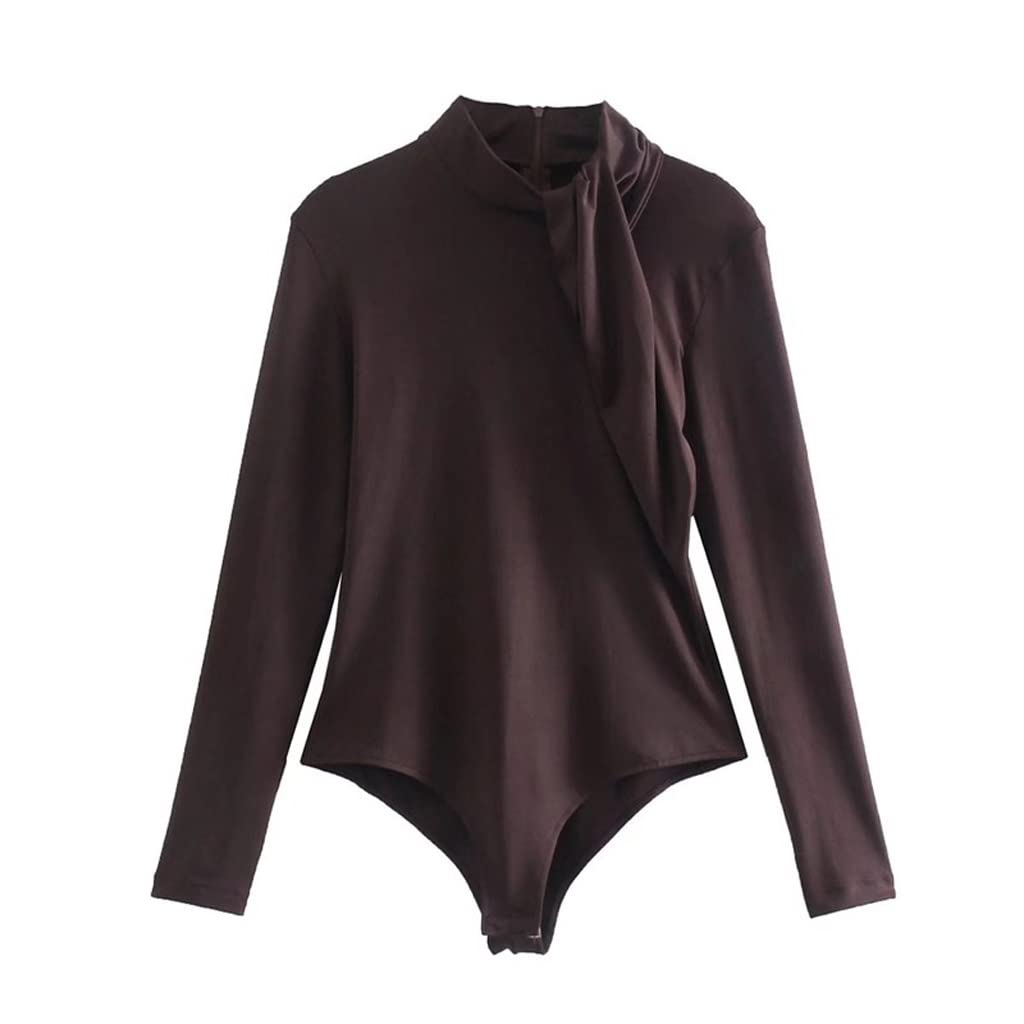 Body da Donna di Classe e Chic Body a Maniche Lunghe Sexy Outfit Ladies Bodycon Fashion (Color : A, Size : L Code)