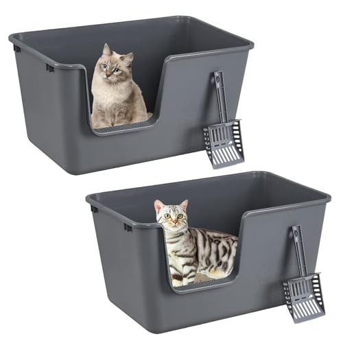 Caja de arena para gato extra grande, 2 unidades, gris miniatura 7