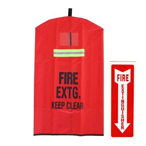 Fire Extinguisher Cover with reflective strap 5-10LB Heavy-duty fire extinguisher protective sleeve Portable from Scuffs & Scratches Accessories Suitable for outdoor or home 12 Wx 22H