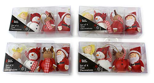 Giftsbynet - Juego de 4 Adornos Colgantes para árbol de Navidad Hechos a Mano