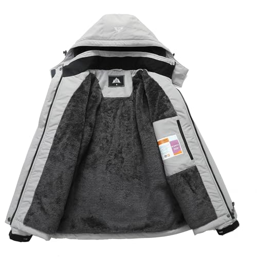 Image of MOERDENG Women's Ski Jacket Waterproof Winter Coat Hooded Snowboarding Jacket Warm Winter Jacket