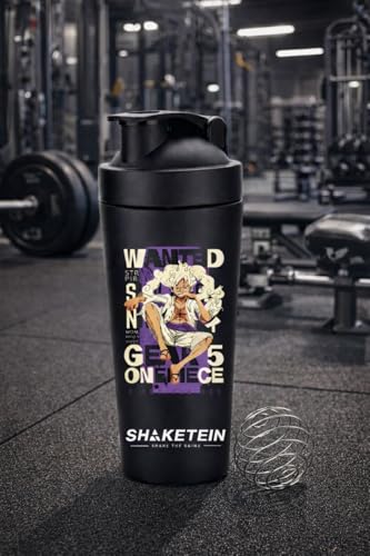 Image of Stainless Steel Gym Shaker Bottle 750ml | Leak Proof Protein Mixer Shaker | BPA Free | Metal Sports Water Bottle for Gym, Workout & Fitness (Anime-31-BLACK)